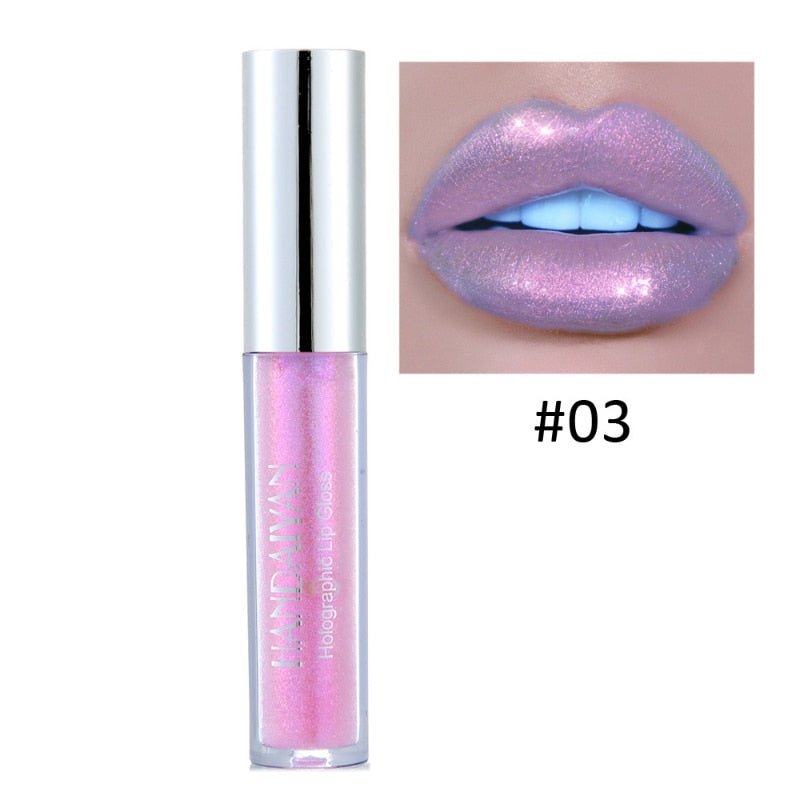 6 Colors Laser Holographic Lip Gloss Liquid Lipstick Mermaid Pigment