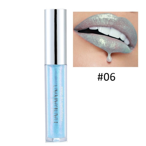 6 Colors Laser Holographic Lip Gloss Liquid Lipstick Mermaid Pigment