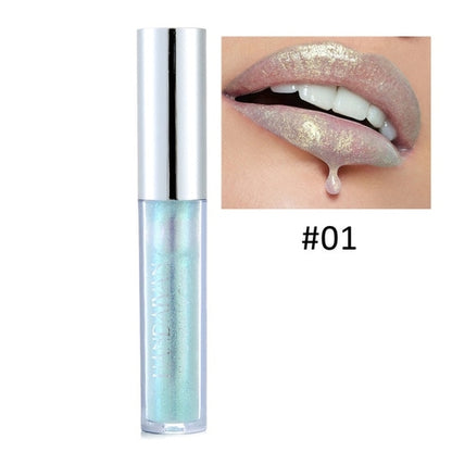 6 Colors Laser Holographic Lip Gloss Liquid Lipstick Mermaid Pigment