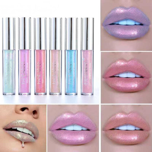 6 Colors Laser Holographic Lip Gloss Liquid Lipstick Mermaid Pigment