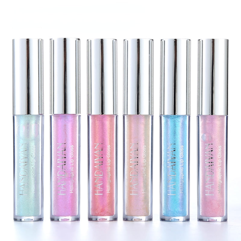 6 Colors Laser Holographic Lip Gloss Liquid Lipstick Mermaid Pigment