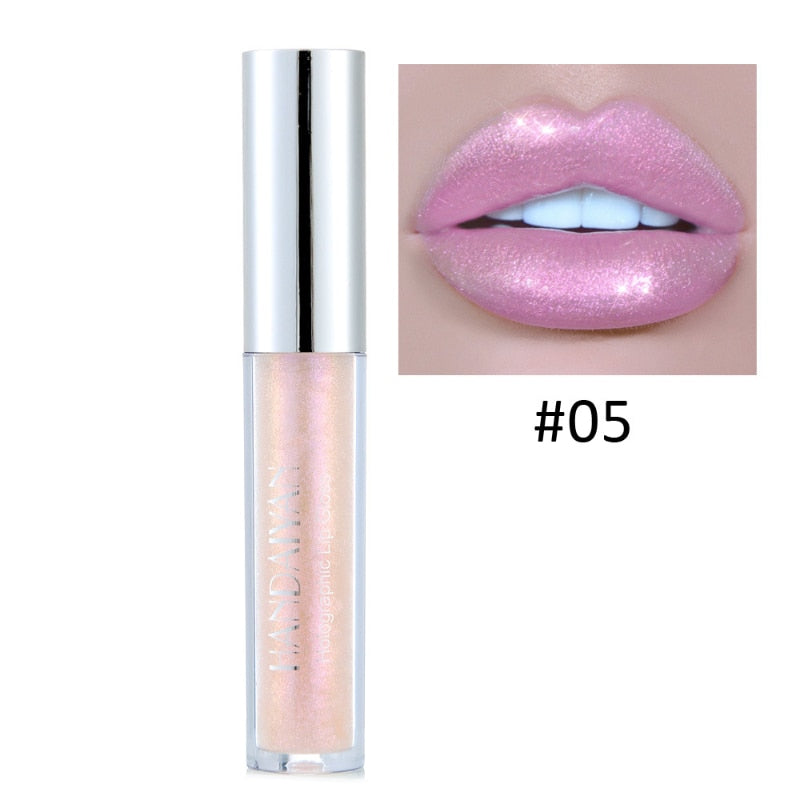 6 Colors Laser Holographic Lip Gloss Liquid Lipstick Mermaid Pigment