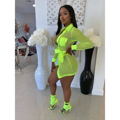 Sexy mini short neon dress