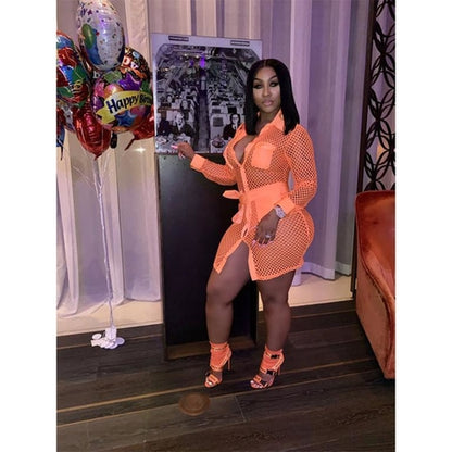 Sexy mini short neon dress