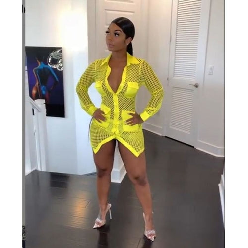 Sexy mini short neon dress