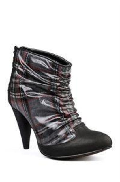 BRINDAL Black satin ankle cut boot elegant style