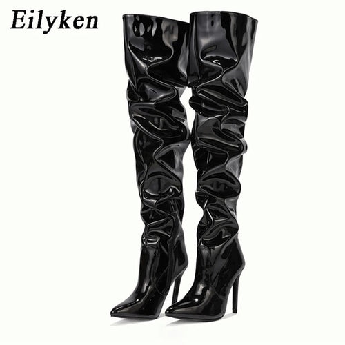 Patent Leather Thigh High Boots Women | Red Patent Leather Thigh