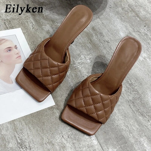 Eilyken Summer Women Mules Design Slippers Sandals Square Sole Slides