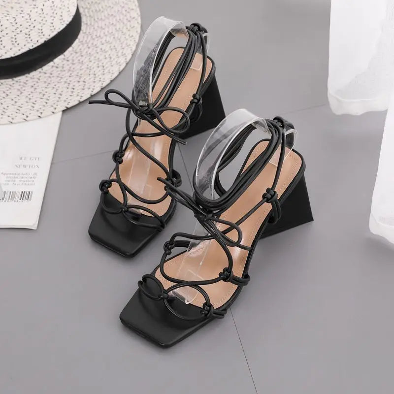 New Cross-Strap Women Sandals Summer Fashion Sexy High Heels