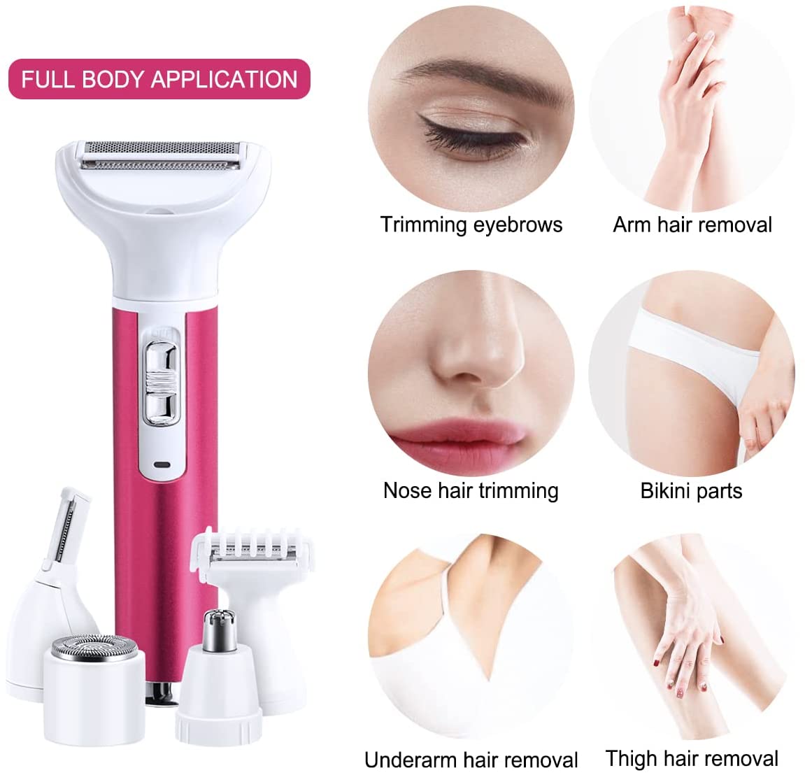 5 in 1 Women Epilator Female Eyebrow Trimmer Lady Shaver