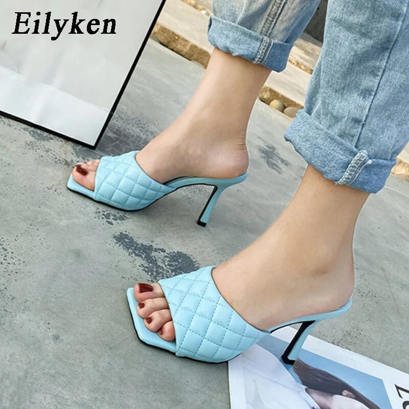 Eilyken Summer Women Mules Design Slippers Sandals Square Sole Slides