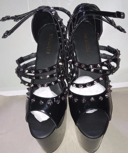 8-inch stiletto heels, women's sandals, models fashion runway