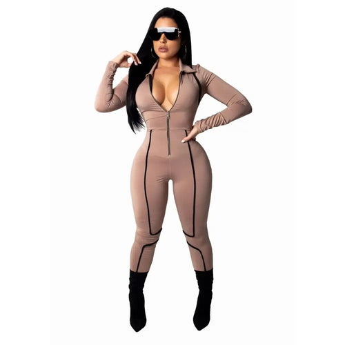 Womens jumpsuit long sleeve Sexy bodycon