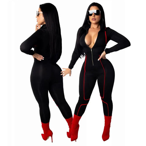 Womens jumpsuit long sleeve Sexy bodycon