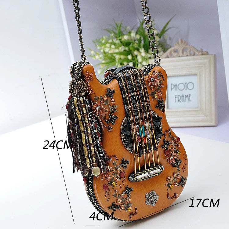 Amberler Fashion Women Shoulder Bag High Quality Guitar Design Ladies