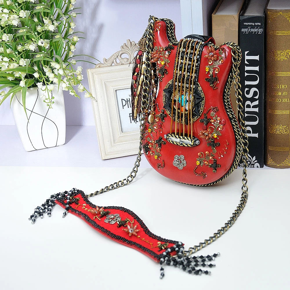 Amberler Fashion Women Shoulder Bag High Quality Guitar Design Ladies