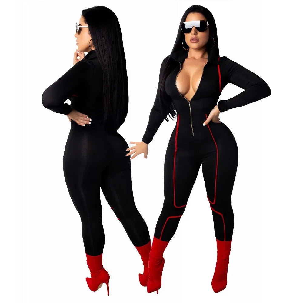 Womens jumpsuit long sleeve Sexy bodycon