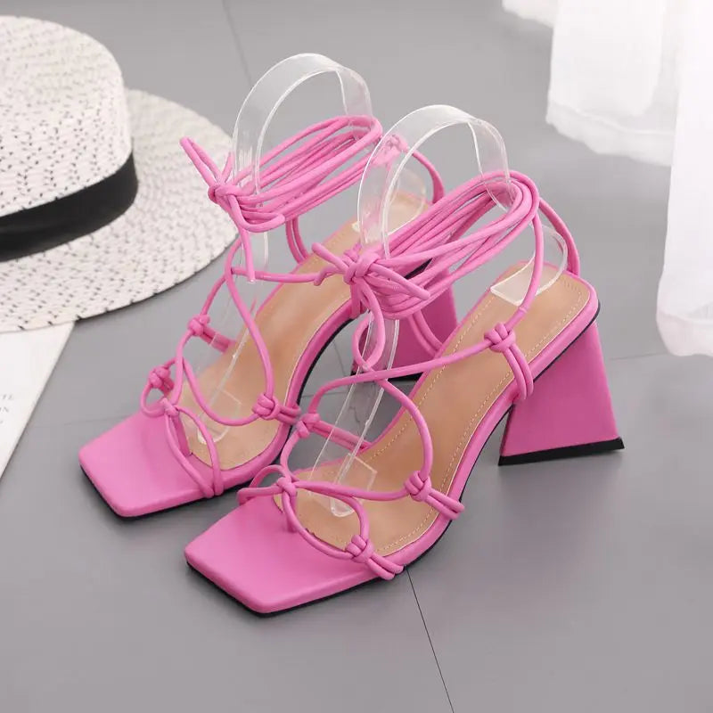 New Cross-Strap Women Sandals Summer Fashion Sexy High Heels