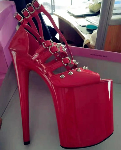 8-inch stiletto heels, women's sandals, models fashion runway