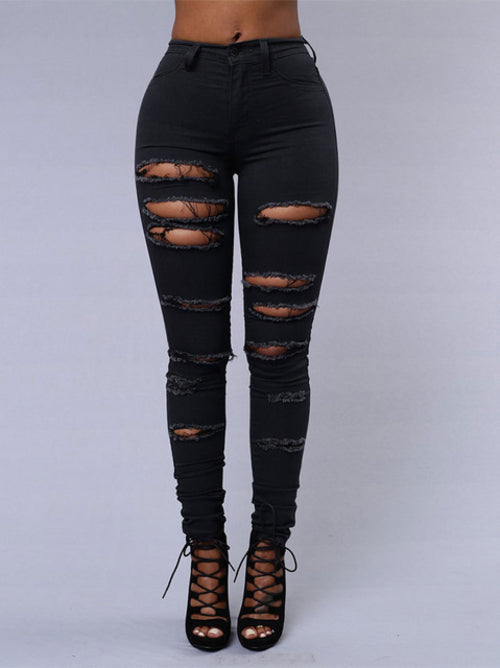 Hot Sale Ripped Jeans For Women Sexy Skinny Denim Jeans Fashion Street