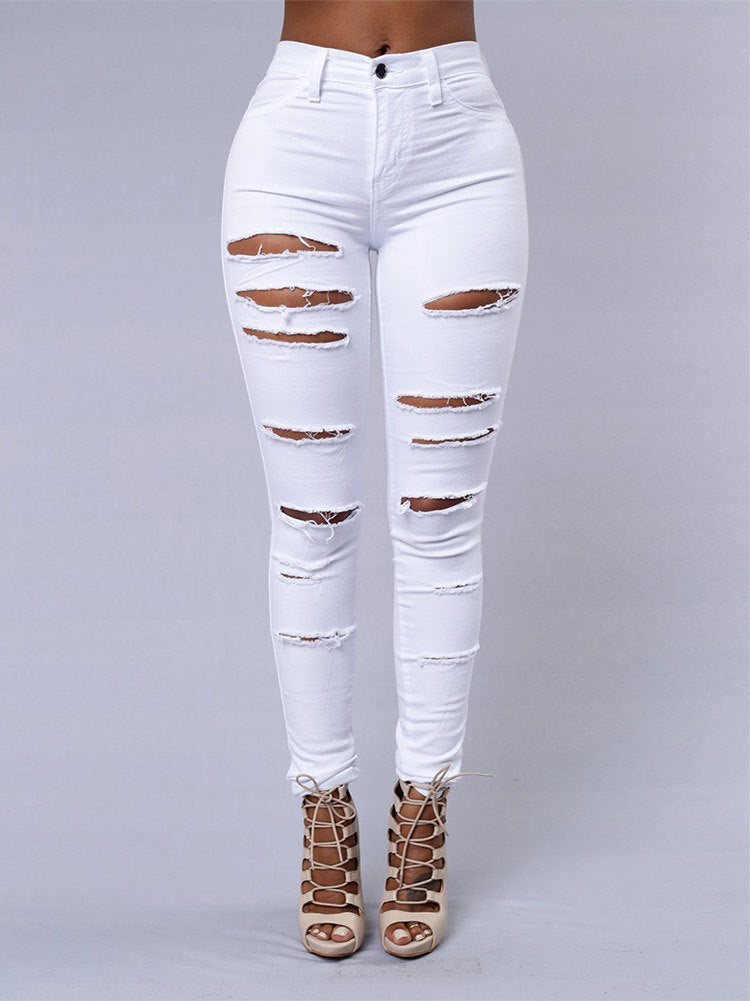 Hot Sale Ripped Jeans For Women Sexy Skinny Denim Jeans Fashion Street