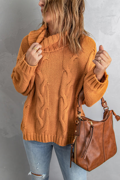 Handmade Cable Knit Turtleneck Sweater
