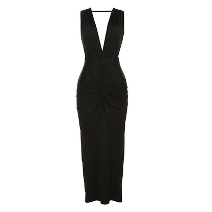 Sexy V-Neck Slit Maxi Dress