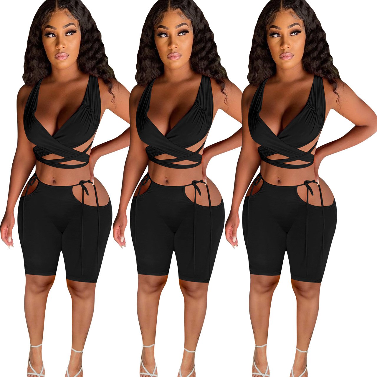 Women  Clothing Featured Straps Multicolor Solid Color Casual