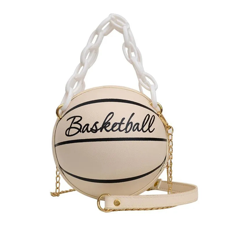 Personalized Basketball Bag Women Chains Handbags Letters Print