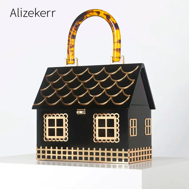 Alizekerr Acrylic Box Evening Clutch Bags Women Luxury Designer