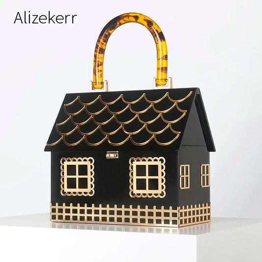 Alizekerr Acrylic Box Evening Clutch Bags Women Luxury Designer