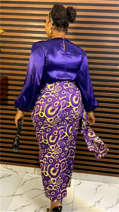 Two Pieces Sets African Dress for Women Elegant Lady Wedding Evening