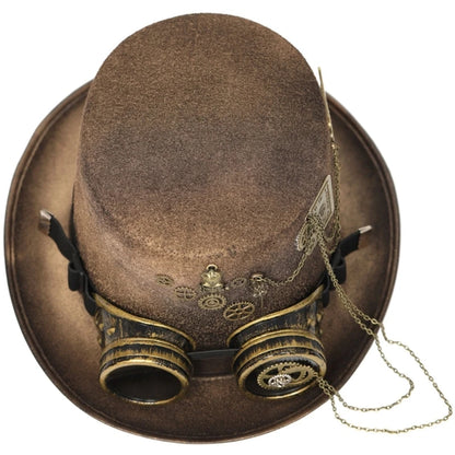Steampunk Men Hat With Goggles Gay Top Hat Jazz Hat Gothic Steampunk