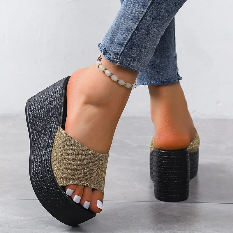 Sandals Summer  New Women Slippers Wedges Platform Beach Flip