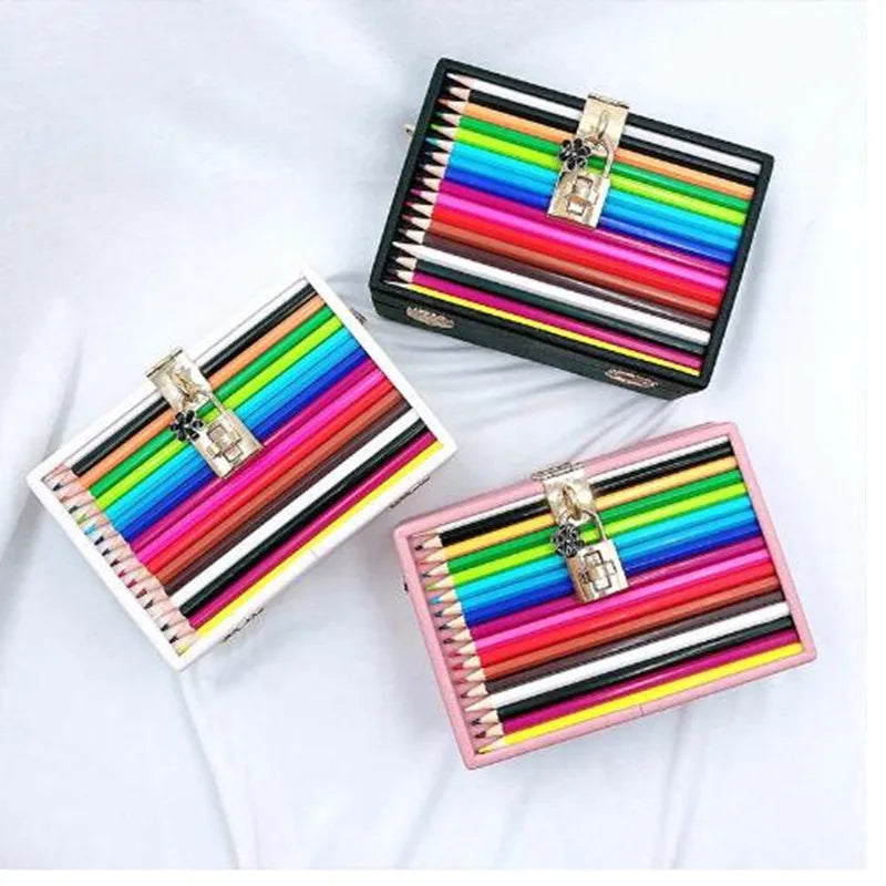 Color Pencil Box Style Purses and Handbags for Women Party Clutch Bag