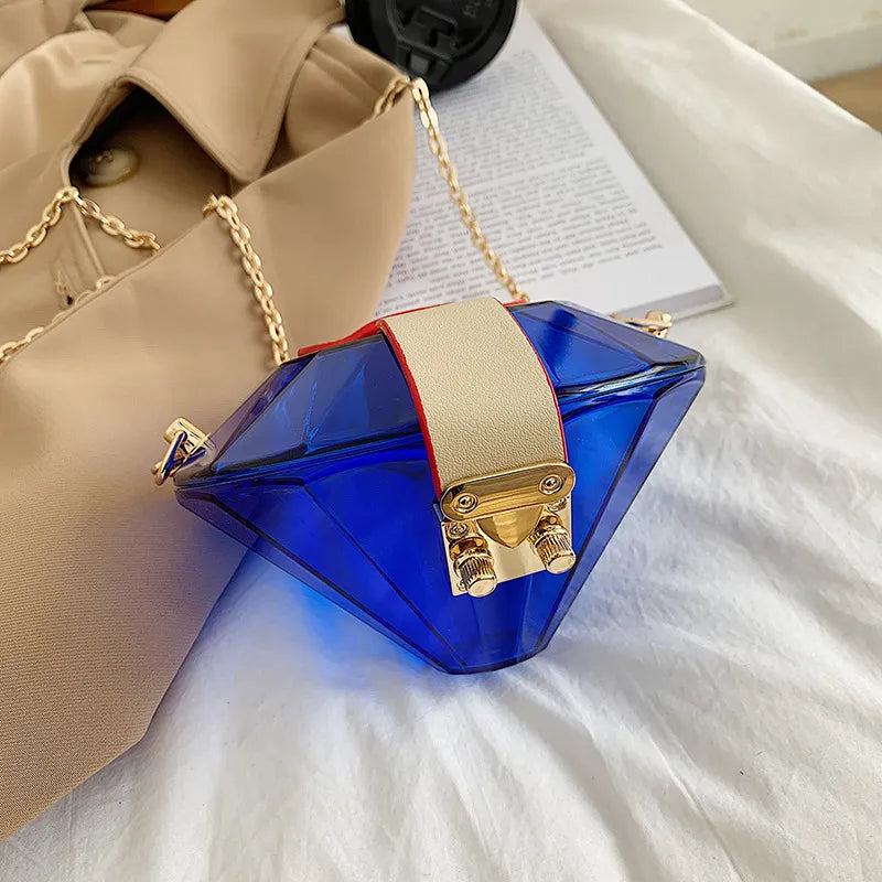 Acrylic Diamond Shape Women's Purses and Handbags Party Clutch Bag