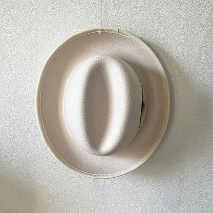 New British Style Wool Felt Fedora Hats for Men Roll Up Brim Homburg
