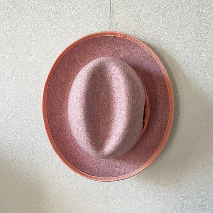 New British Style Wool Felt Fedora Hats for Men Roll Up Brim Homburg