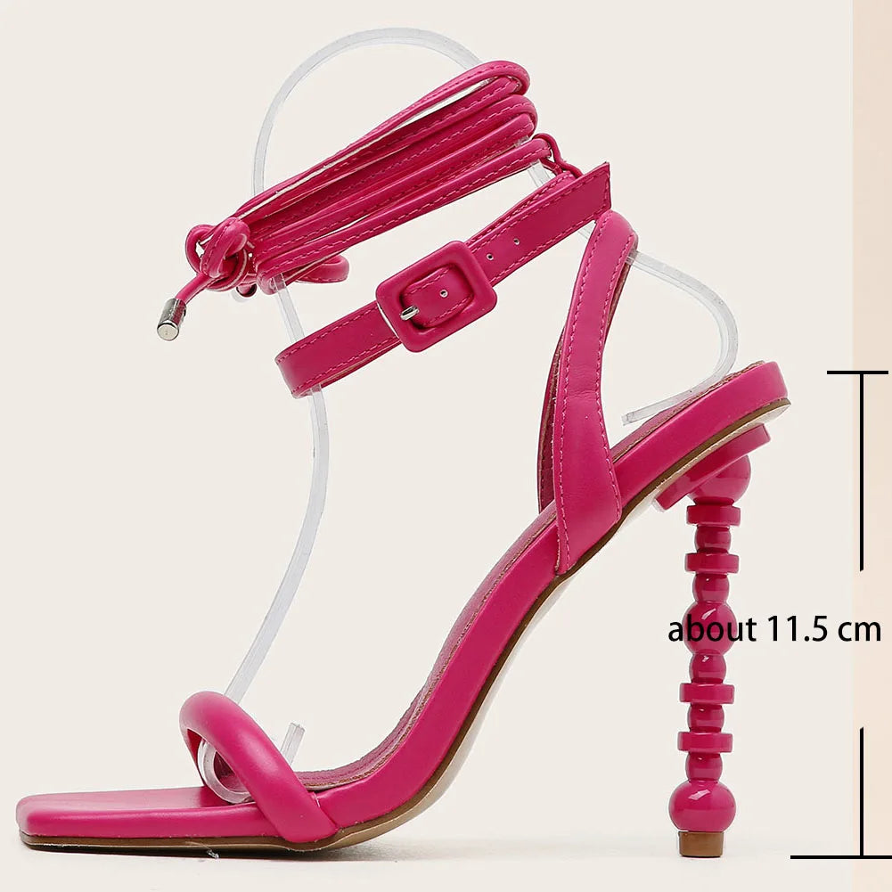 Summer New Ankle Buckle Strappy Sandals for Women Sexy Fashion Strange