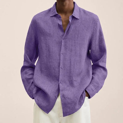 Spring Summer Men's Breathable Casual Cotton Linen Solid Colors