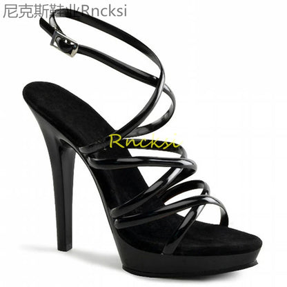 13cm High-heeled sandals women's new summer transparent fashion shoes