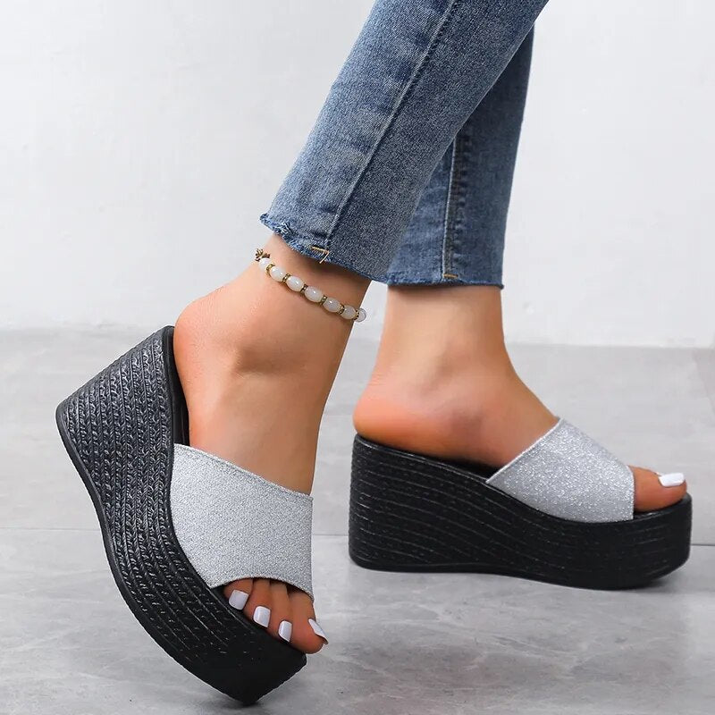 Sandals Summer  New Women Slippers Wedges Platform Beach Flip