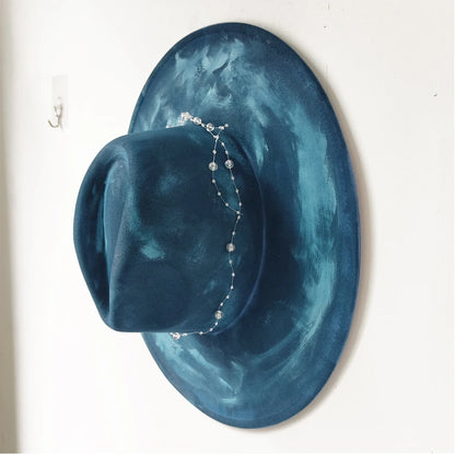 Retro Suede Fedora Hat with Feather Accessories