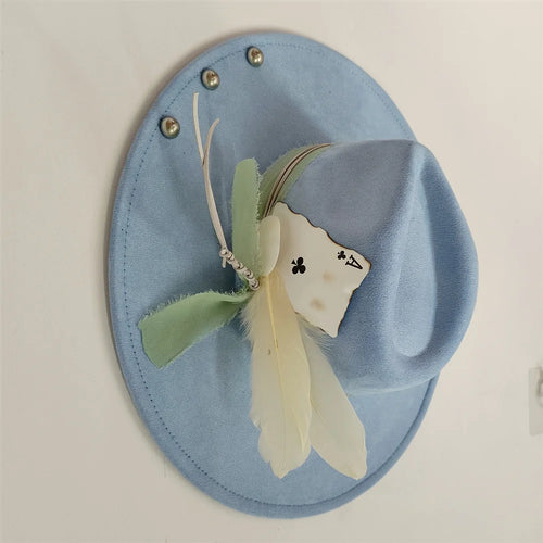 Retro Suede Fedora Hat with Feather Accessories