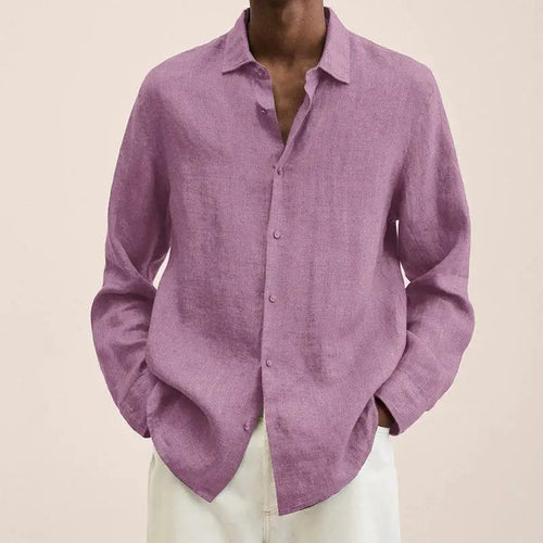 Spring Summer Men's Breathable Casual Cotton Linen Solid Colors