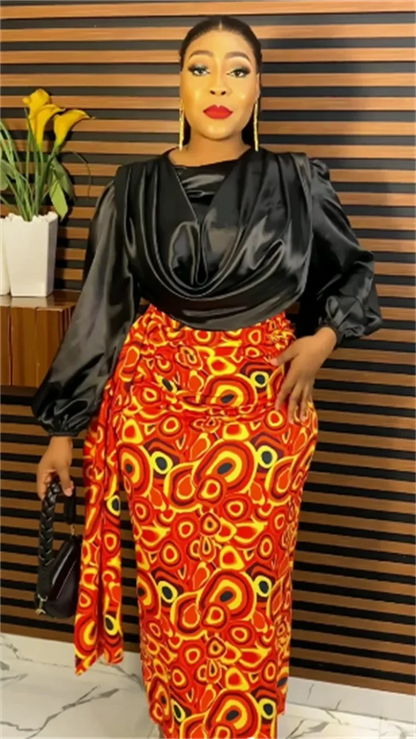 Two Pieces Sets African Dress for Women Elegant Lady Wedding Evening