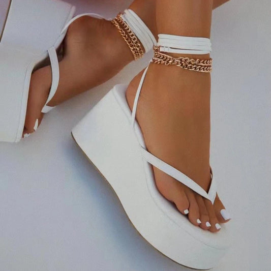 New Women Sandals Clip-toe High Heels Platform Wedges Ladies