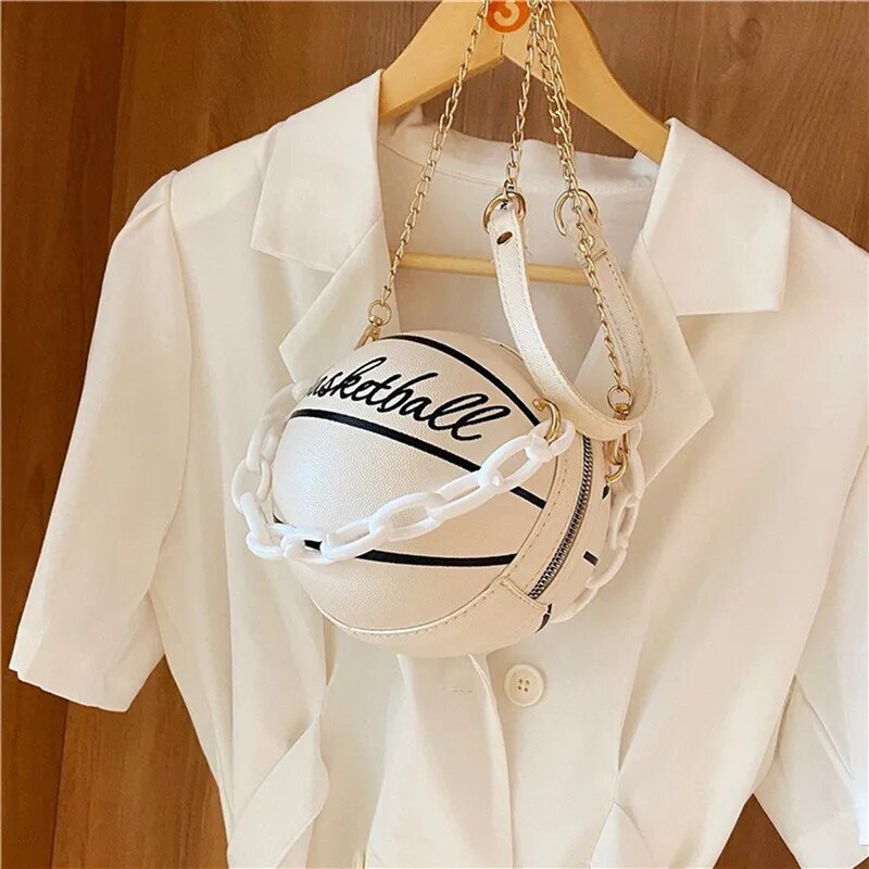 Personalized Basketball Bag Women Chains Handbags Letters Print