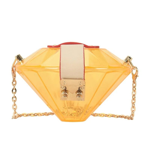 Acrylic Diamond Shape Women's Purses and Handbags Party Clutch Bag