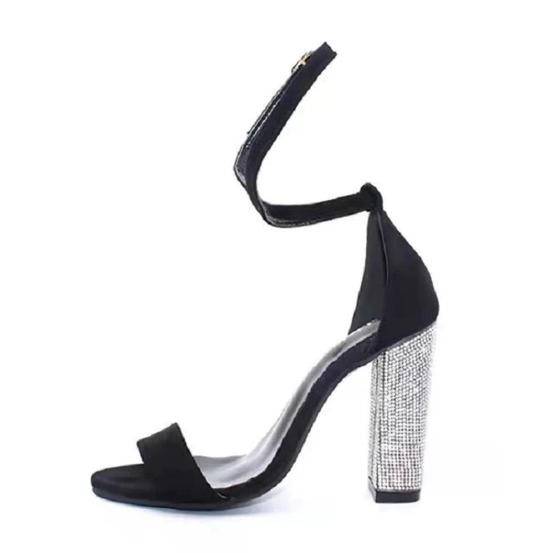 Fashion High Heel Rhinestone Sexy Open Toe Banquet Sandals Buckle